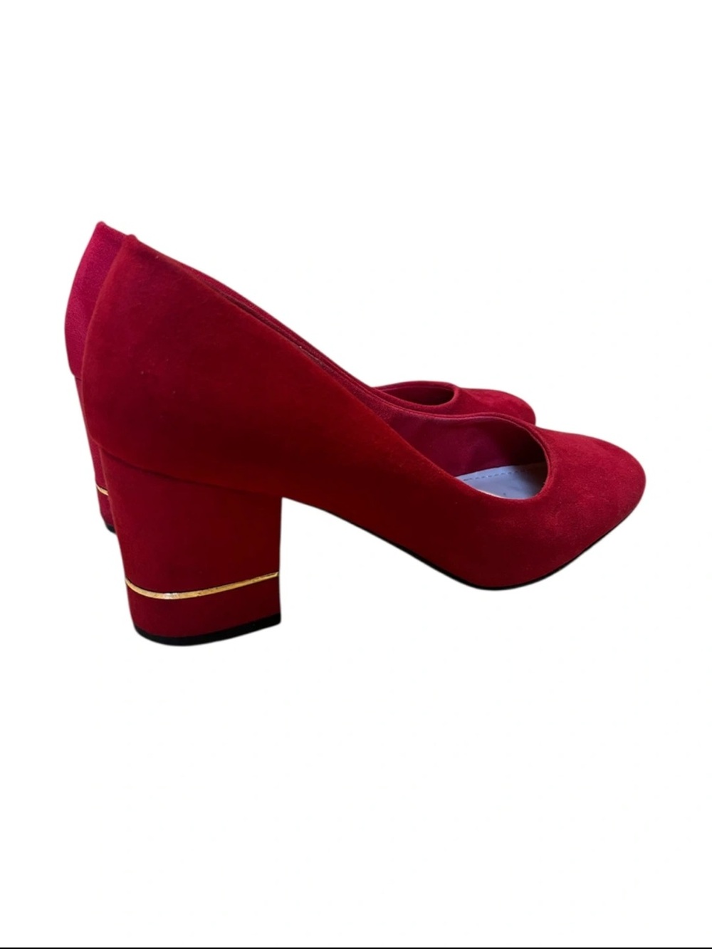 Red Block Heel Pump - Women's Classic Chic